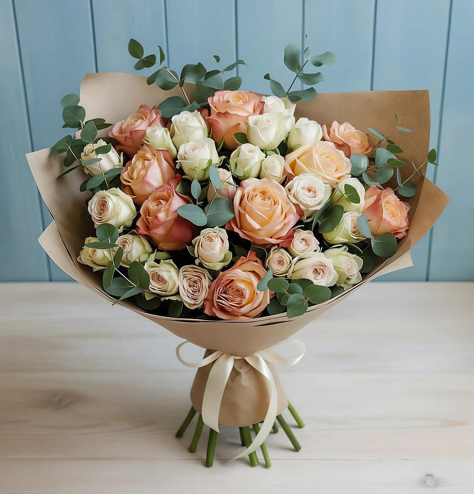 Букет цветов из: Альстромерии и Розы в Верее