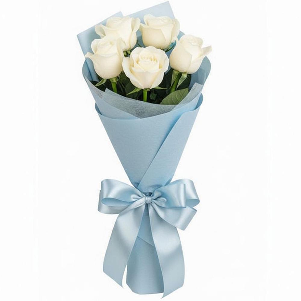 Букет 5 Белых роз Проуд в Верее