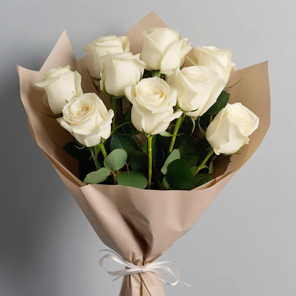 Букет 9 Белых роз Эдлесс Лав в Верее