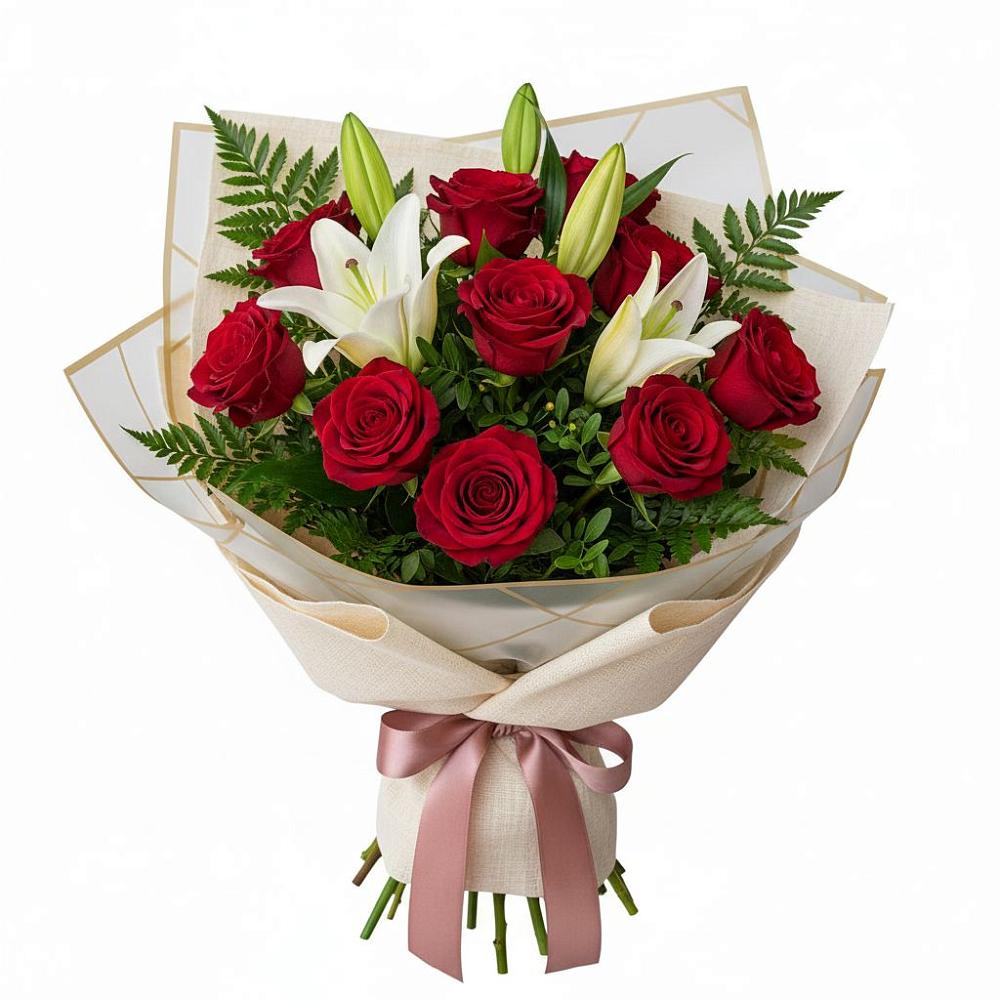 Букет цветов из: Лилии и Розы в Верее