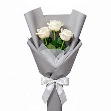 Букет 3 белые розы в Верее