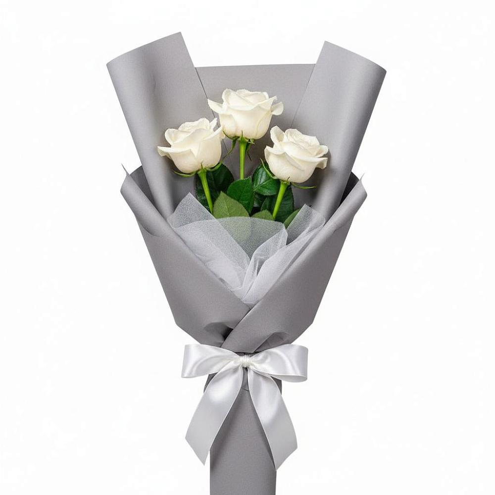 Букет 3 белые розы в Верее