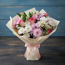 Букет цветов из:  Хризантемы, Альстромерии и Розы в Верее