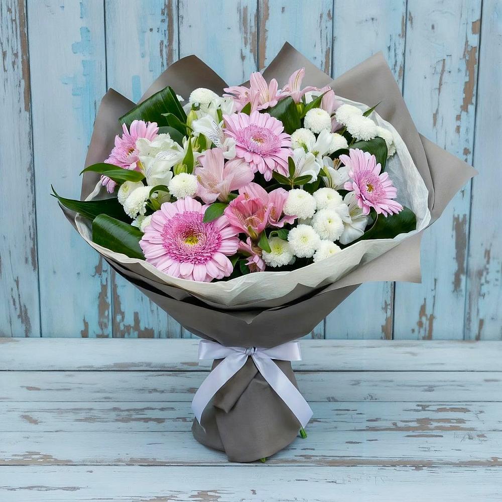 Букет цветов из: Герберы, Альстромерии и Хризантемы в Верее