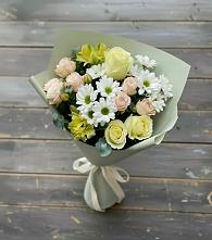 Букет цветов из:  Альстромерии, Розы и Хризантемы в Верее
